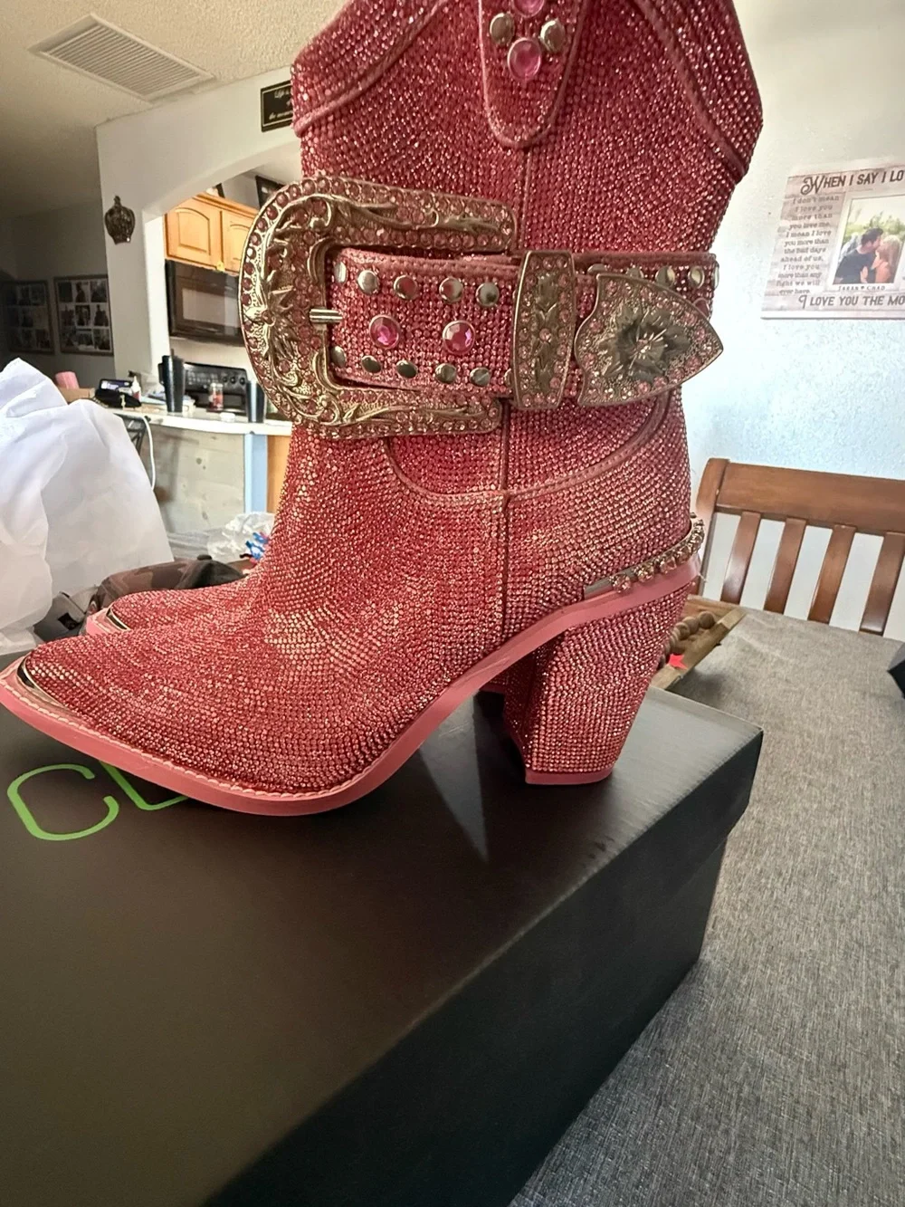 All 3 boots Dolls Kill Silver , black and pink Crystal Buckle Ankle Boots